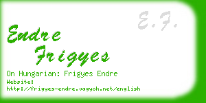 endre frigyes business card